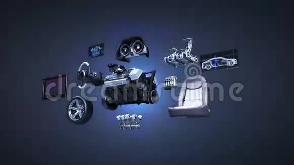 汽车零件发动机安全座椅仪表面板导航加速器踏板汽车音频视频系统轮胎视频的预览图