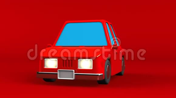 红色背景下的红色汽车视频的预览图