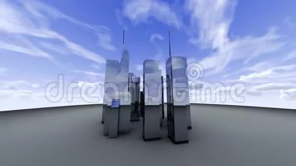 全球办公大楼的未来动画视频的预览图