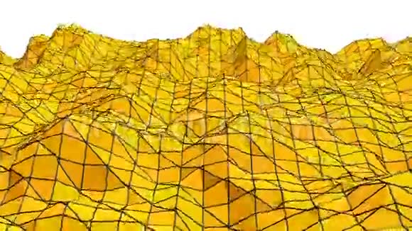 黄色低聚背景振荡抽象低聚表面作为未来景观时尚低聚设计视频的预览图