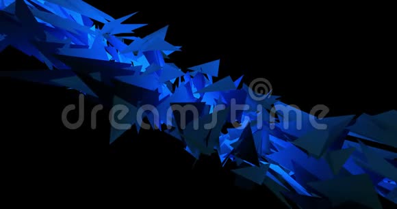 蓝色变形低聚三角形脉冲背景形状4k动画视频剪辑视频的预览图