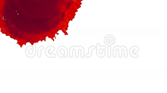 红色液体从上面流动充满屏幕染色油视频的预览图