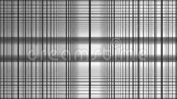 几何螺旋与白色方块抽象运动白色背景黑线网格随机翻转白色视频的预览图