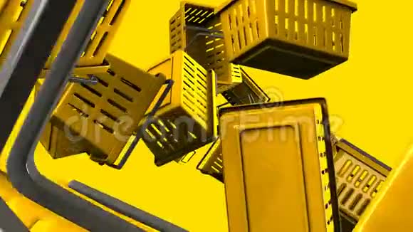 黄色背景上的黄色购物篮视频的预览图