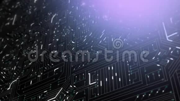发光的电脑电路和粉色的光视频的预览图