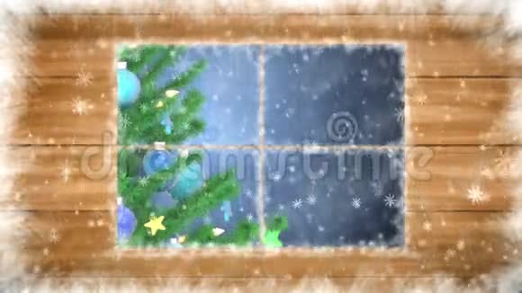 白雪覆盖的窗户视频的预览图