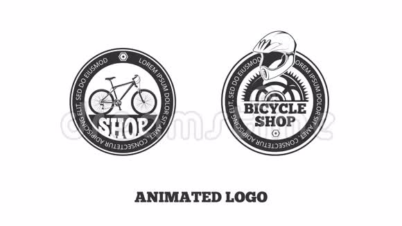 自行车标志动画复古风格视频的预览图