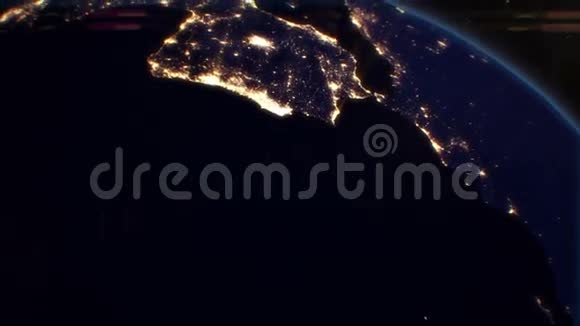 来自卫星的夜城欧洲美国宇航局照片高清1080视频的预览图