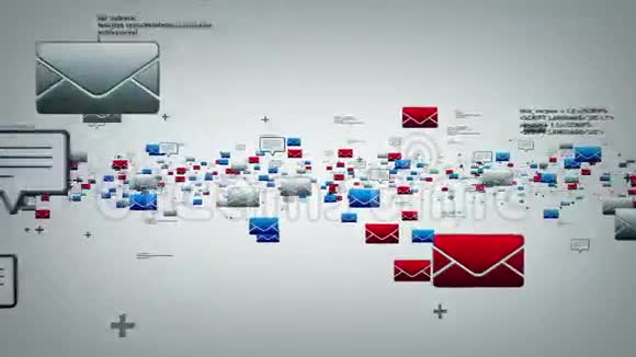 电子邮件和文本信息白色视频的预览图