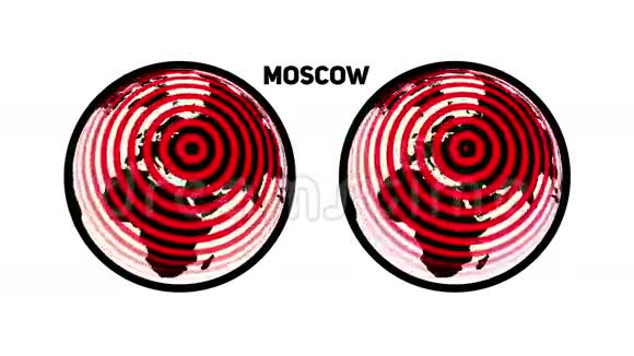 一个在俄罗斯联邦首都莫斯科有不同和趋同圈的旋转世界视频的预览图
