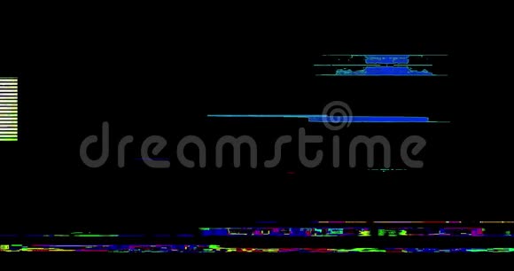 抽象多彩色现实屏幕故障闪烁模拟老式电视信号干扰不良和色条静态视频的预览图