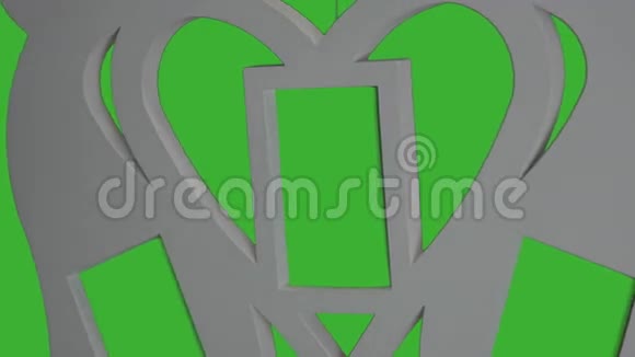 相框爱情情人节问候绿屏3视频的预览图