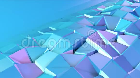 摘要简单蓝紫低聚三维表面作为科幻背景软几何低聚运动背景视频的预览图