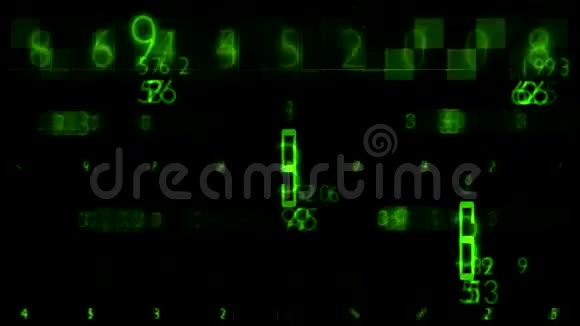 绿色数字随机序列背景动画视频的预览图