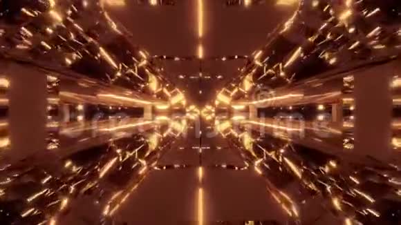 未来的科幻机库隧道艺术与漂亮的玻璃反射三维插图现场壁纸运动背景无尽视频的预览图