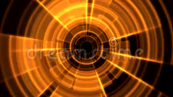 2D型圆形隧道入口涡橙色视频的预览图
