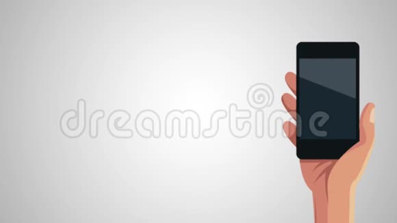 手拿智能手机和菜单应用程序动画视频的预览图