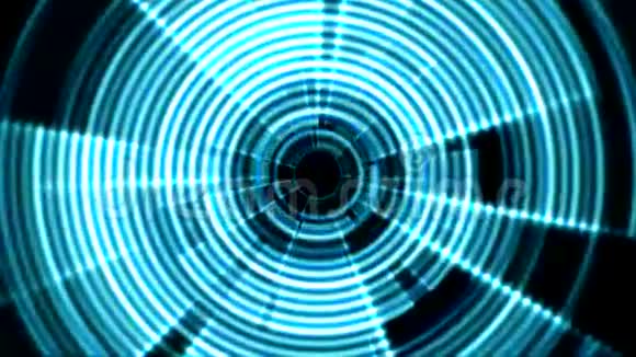 2D圆形隧道入口涡蓝色有波纹效应视频的预览图