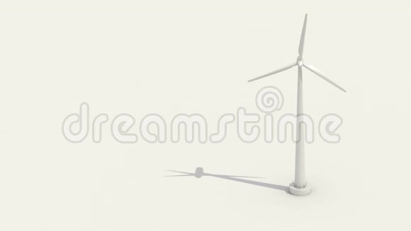 白色背景的风力涡轮机生态能源展示包括阿尔法视频的预览图
