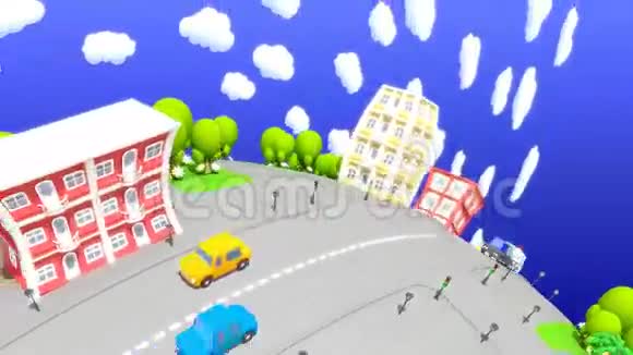 卡通城市街景视频的预览图