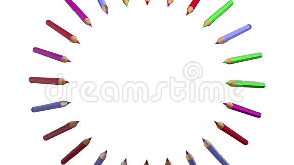 铅笔在白色背景上动画视频的预览图