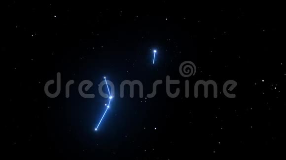 美丽星夜背景上的水瓶座星座视频的预览图