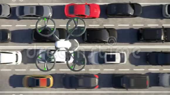 空中观景城市环境中的空中客车三维动画4k视频的预览图