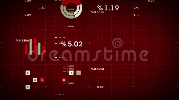 4K业务数据滚动红色视频的预览图