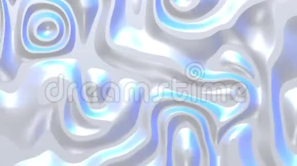 全息珠光运动液体背景发光迷幻柔滑液体涂料三维渲染循环动画视频的预览图