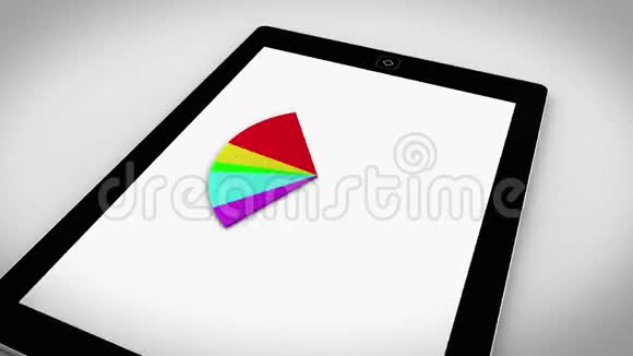 平板电脑彩色3d饼图视频的预览图