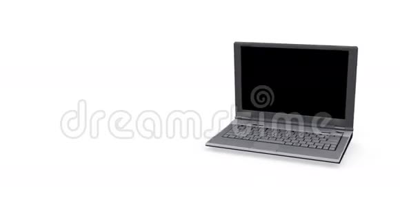 笔记本电脑在白色背景上旋转视频的预览图
