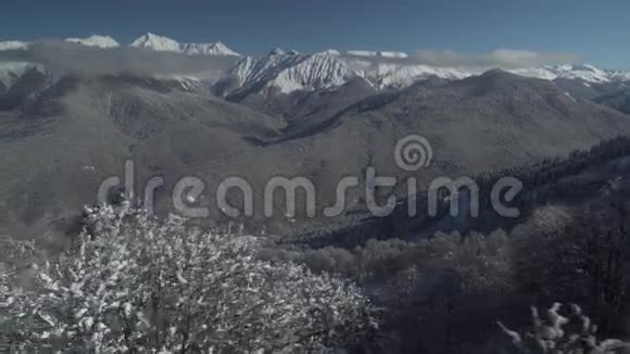 北坡西高加索艾卜加岭罗萨Khutor高山度假村股票录像视频的预览图