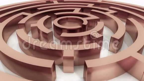 旋转铜金属迷宫抽象的商业和技术背景视频的预览图