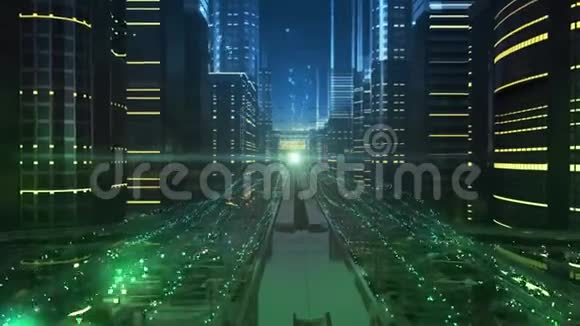 城市街道的电子未来视频的预览图