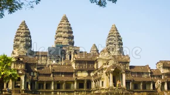 吴哥窟柬埔寨的寺庙建筑群视频的预览图