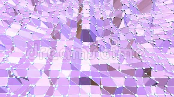 紫罗兰抽象低聚波动表面作为化学环境紫罗兰抽象几何振动环境视频的预览图