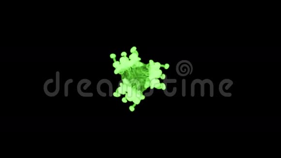 在水形成的圆圈中混合着明亮的绿色这是3d渲染镜头的慢动作墨水背景视频的预览图
