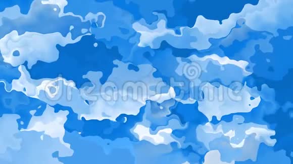 动画彩色背景无缝循环视频天空蓝色与白云视频的预览图