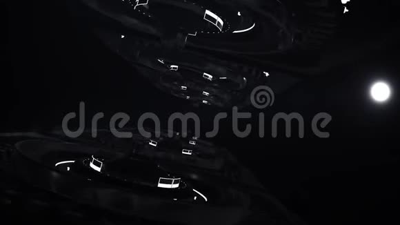 三维宇宙飞船太空船的未来动画视频的预览图