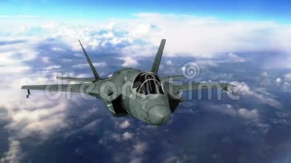 军用喷气式飞机飞越云层视频的预览图