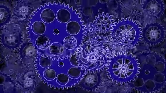 抽象齿轮在循环动画中旋转视频的预览图