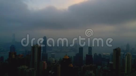 香港的城市景观及香港的港口视频的预览图