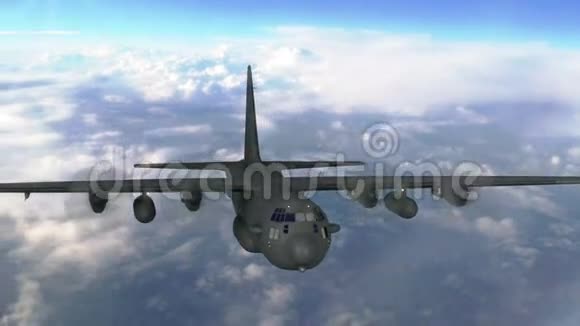 海军陆战队运送飞机飞越云层视频的预览图
