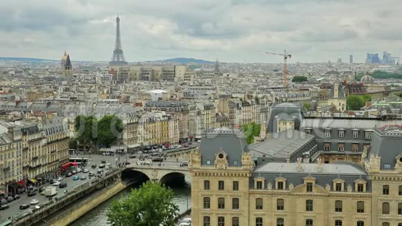 巴黎圣母院天际线景观视频的预览图