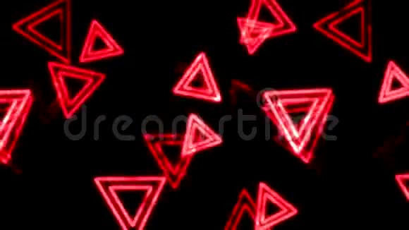 红色发光三角形动画背景视频的预览图