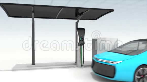 公共空间电动汽车充电站动画视频的预览图