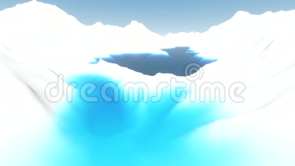 空中冰山景观晴空万里视频的预览图