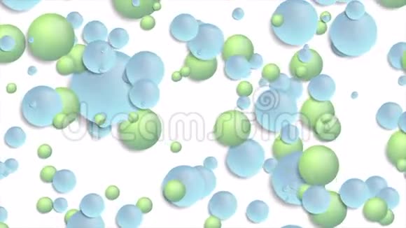 蓝色和绿色抽象泡泡视频动画视频的预览图