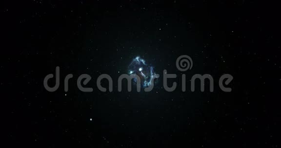 3D太空飞行穿越太空的冰冻星云视频的预览图
