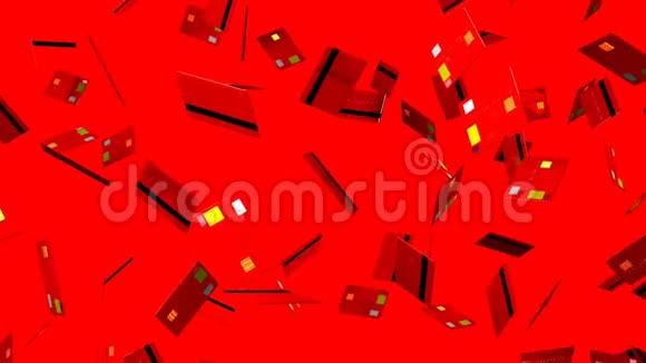 红色背景上的红色信用卡视频的预览图